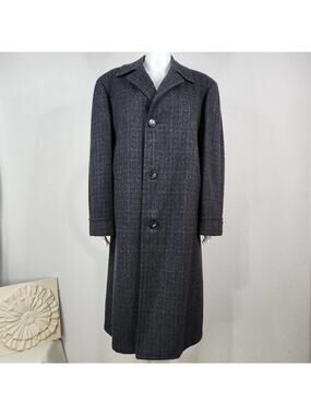 Vintage Custom Tailored Wool Monogramed Coat XLarge